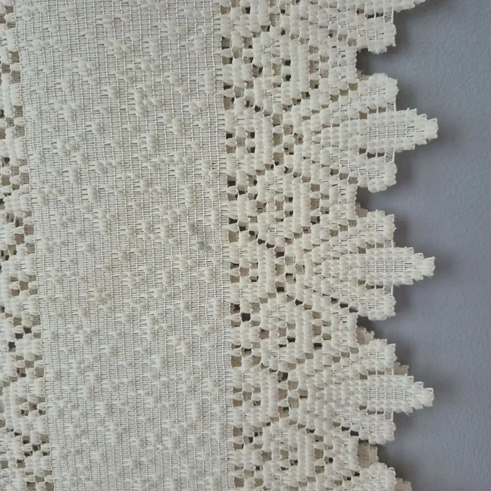 VTG Cream Cottage Core Little House Embroidered Long Buffet Runner 87 x 20 IN